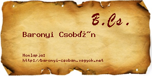 Baronyi Csobán névjegykártya